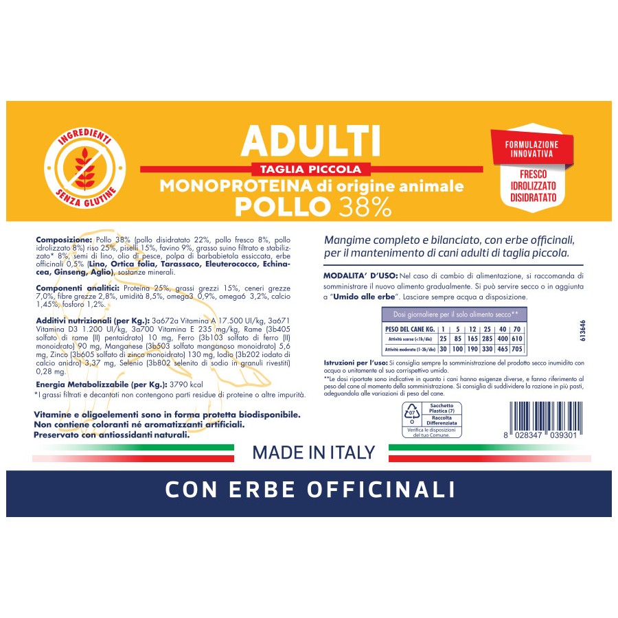 Vet Line Crocchette Cane Adulto taglia Piccola - Pollo 3 Kg Vet Line Crocchette Cane Adulto taglia Piccola - Pollo 3 Kg